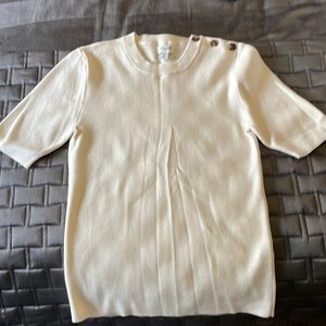 NWOT Cream short sleeve J Crew sweater.